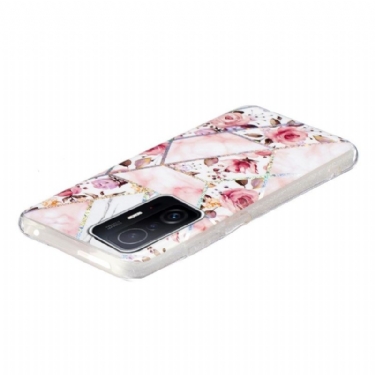 Cover Xiaomi 11T / 11T Pro Silikone Marmor Og Blomster