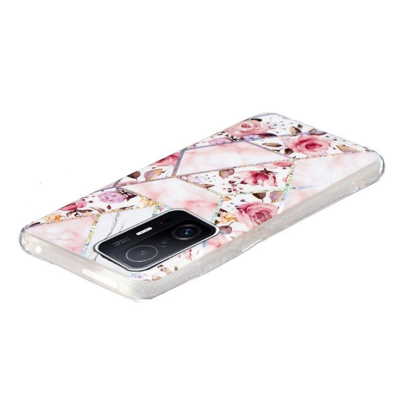 Cover Xiaomi 11T / 11T Pro Silikone Marmor Og Blomster