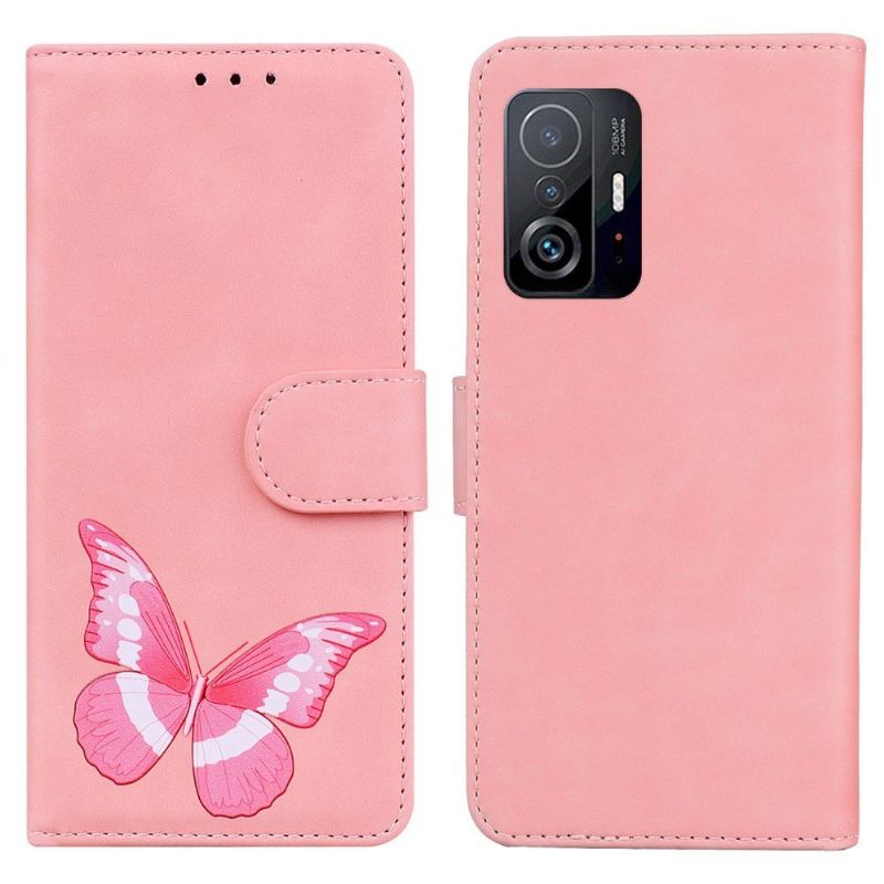 Flip Cover Xiaomi 11T / 11T Pro Beskyttelsessæt Farverig Sommerfuglebeskyttelse