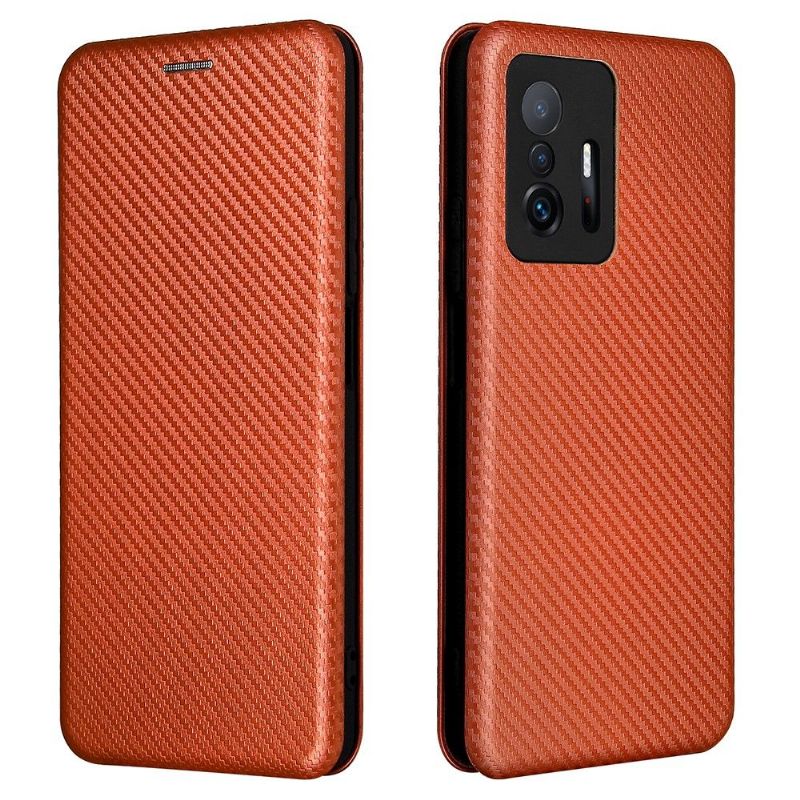 Flip Cover Xiaomi 11T / 11T Pro Hemming Carbon Fiber Læder