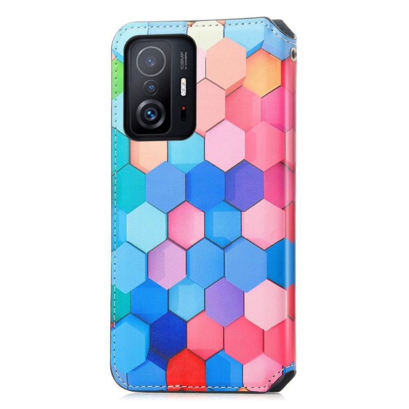 Læder Cover Xiaomi 11T / 11T Pro Original Farvet Honeycomb