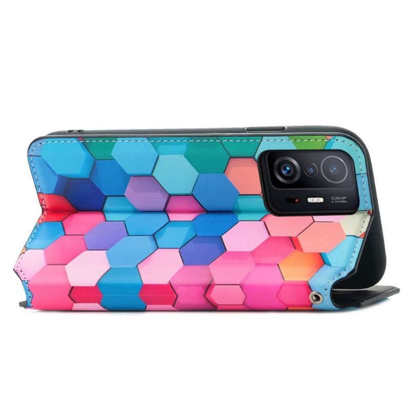 Læder Cover Xiaomi 11T / 11T Pro Original Farvet Honeycomb