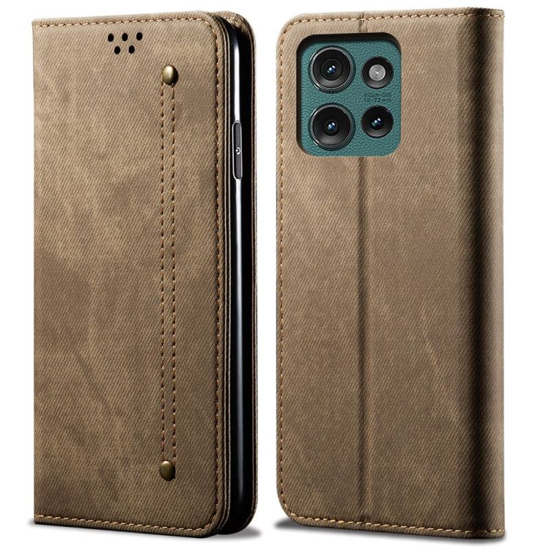 Flip Cover Motorola Edge 50 Jeansstof