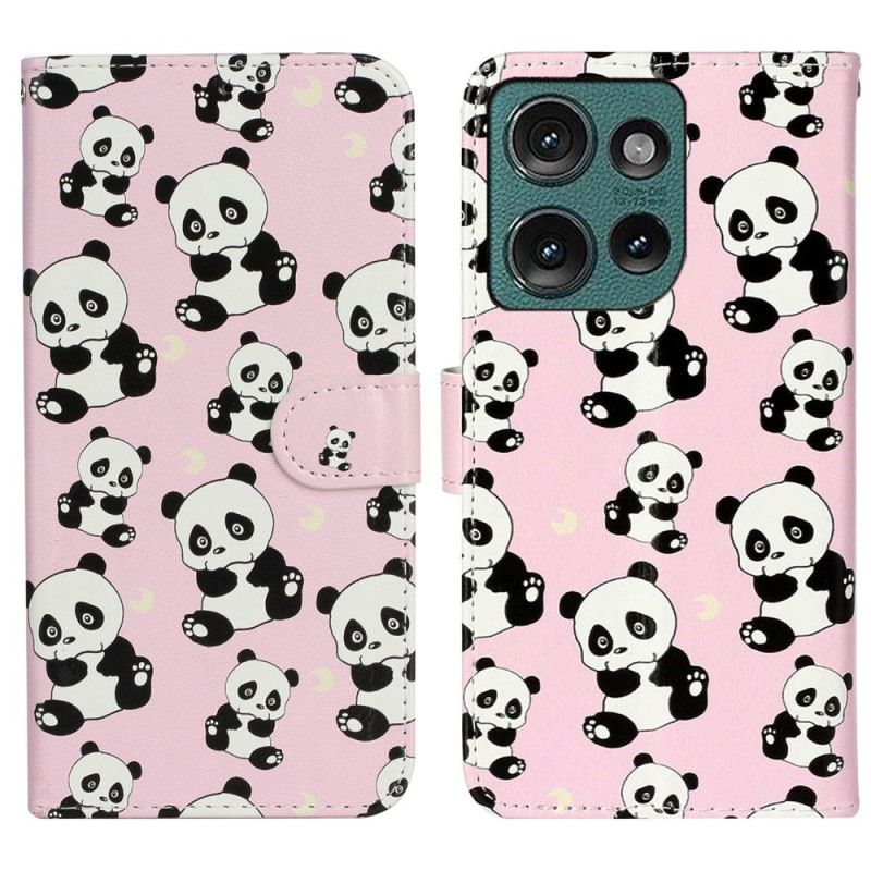 Flip Cover Til Motorola Edge 50 Pandas Premium