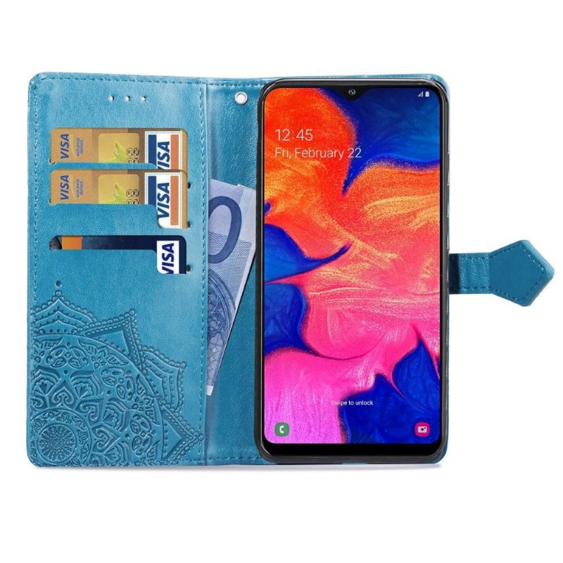 Flip Cover Samsung Galaxy A10 Hemming Reliefblomstmandala