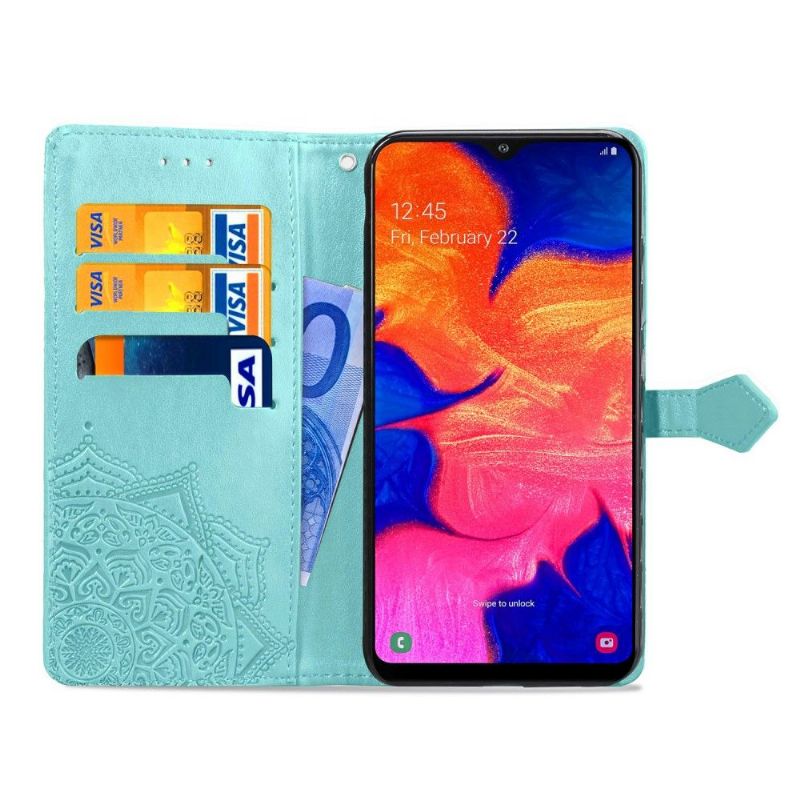 Flip Cover Samsung Galaxy A10 Hemming Reliefblomstmandala