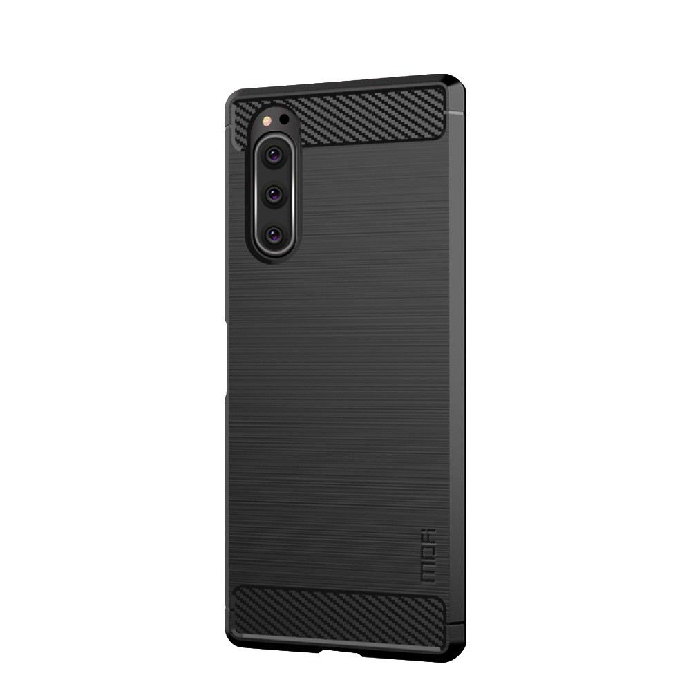 Cover Sony Xperia 5 Hemming Børstet Effekt Mofi