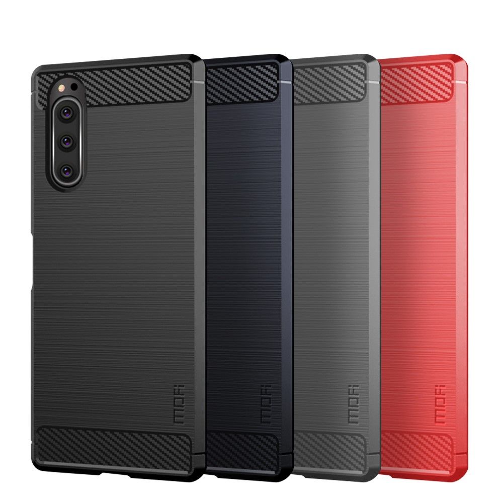 Cover Sony Xperia 5 Hemming Børstet Effekt Mofi