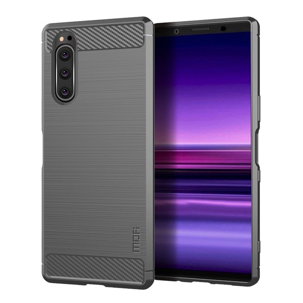 Cover Sony Xperia 5 Hemming Børstet Effekt Mofi