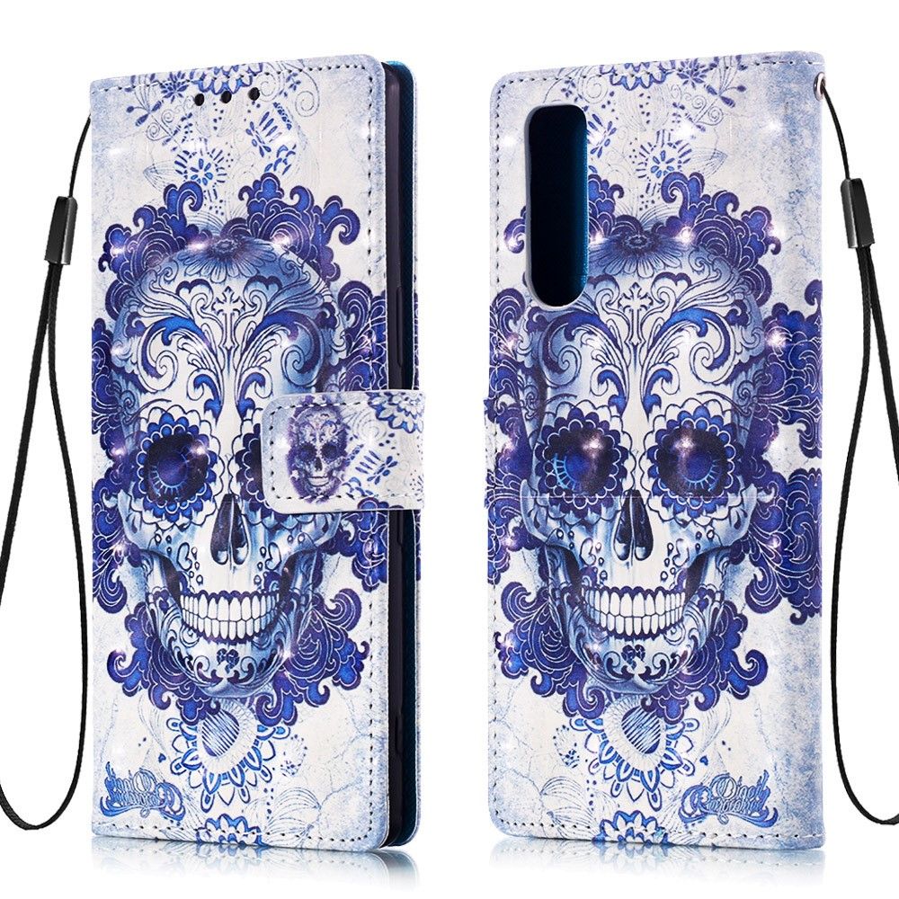 Flip Cover Sony Xperia 5 Calavera Mønster