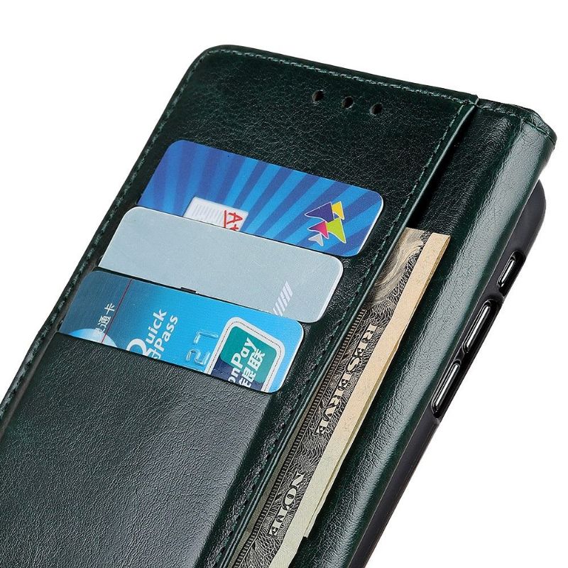 Flip Cover Samsung Galaxy Note 10 Lite Imiteret Læder Med Nitter - Grøn