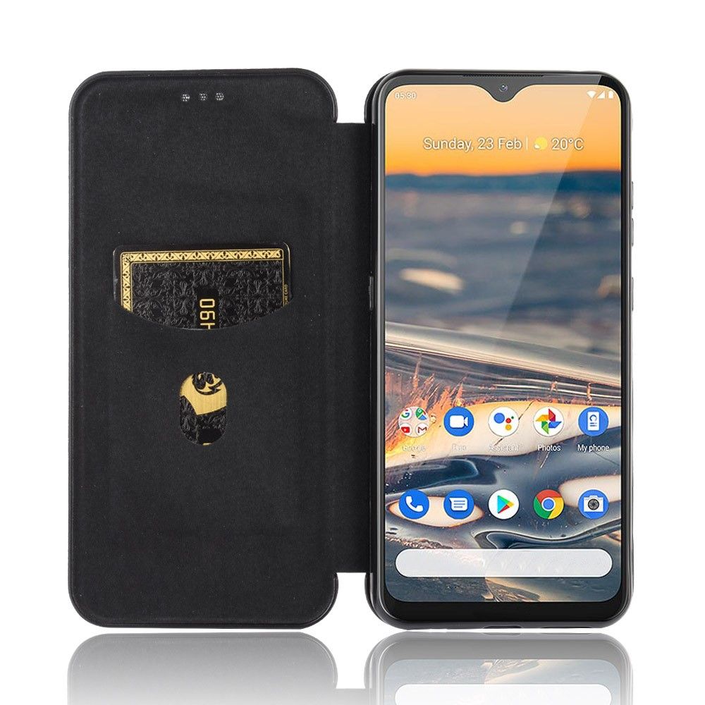 Læder Cover Nokia 5.3 Kulfibereffekt