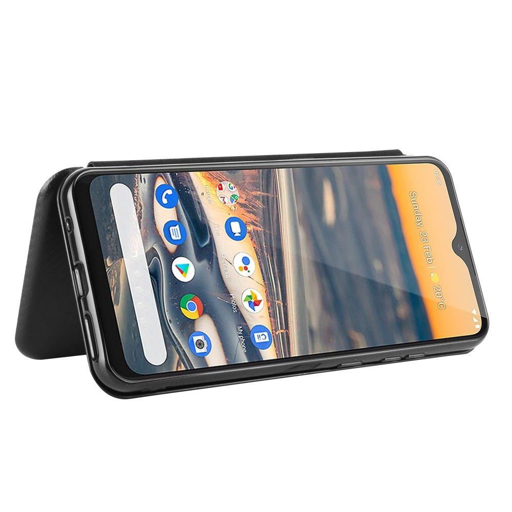 Læder Cover Nokia 5.3 Kulfibereffekt