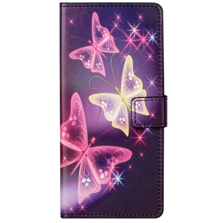 Flip Cover Xiaomi Redmi Note 13 Pro 5g Mousserende Sommerfugle