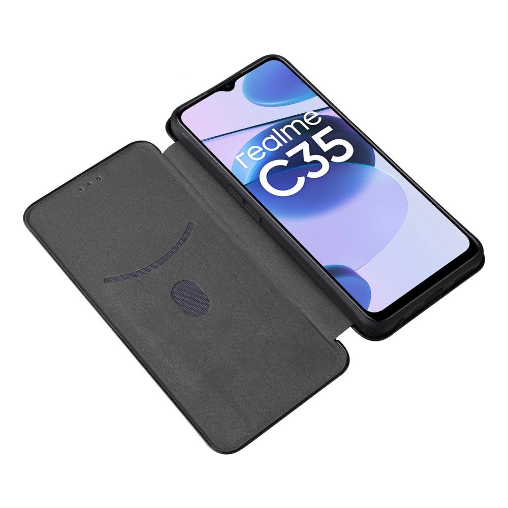 Flip Cover Realme C35 Carbon Fiber Læder