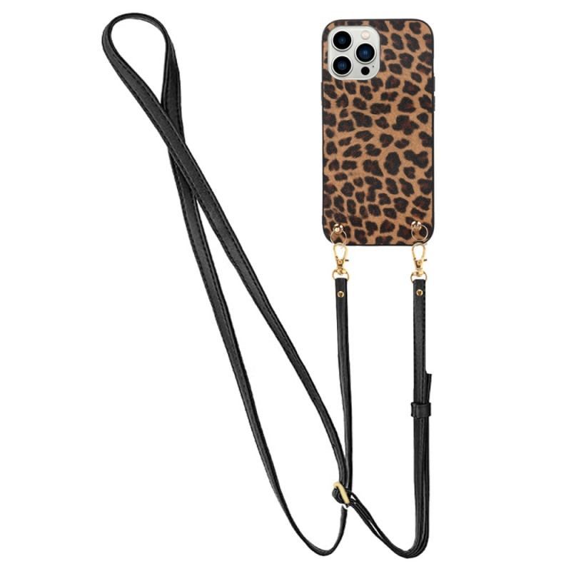 Cover iPhone 14 Pro Leopard Med Skulderrem