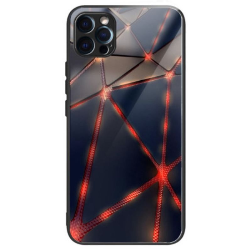 Cover iPhone 14 Pro Rød Linje Hærdet Glas