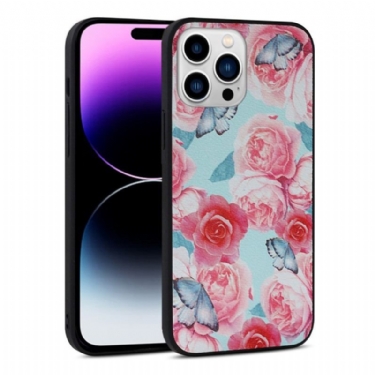 Mobilcover iPhone 14 Pro Blomster I Kunstlæder