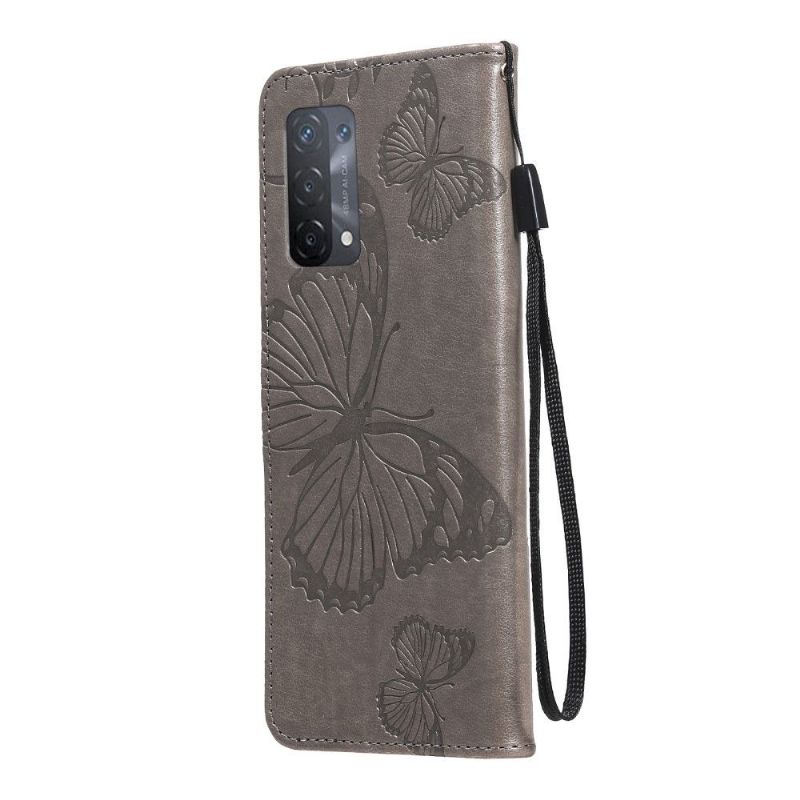 Flip Cover Oppo A74 4G Hemming Supportfunktion Sommerfugle