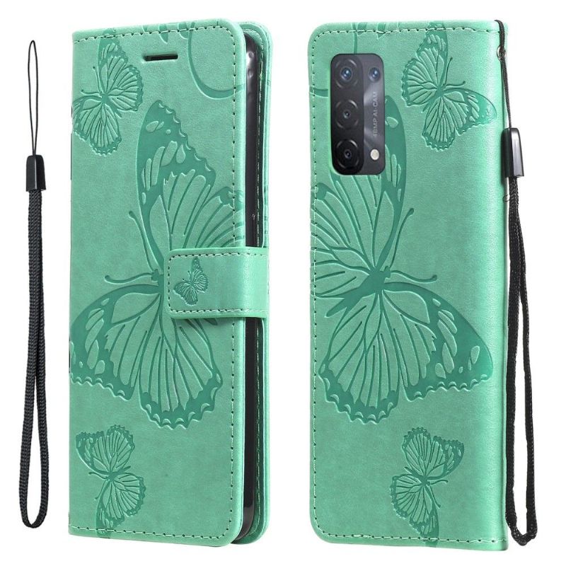 Flip Cover Oppo A74 4G Hemming Supportfunktion Sommerfugle