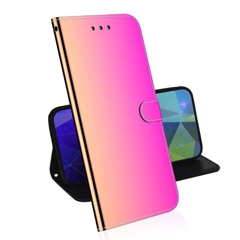 Flip Cover Oppo A74 4G Spejleffekt I Imiteret Læder