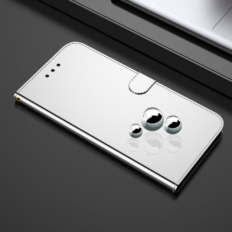 Flip Cover Oppo A74 4G Spejleffekt I Imiteret Læder