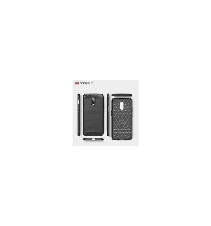 Cover OnePlus 6T Børstet Carbon Gel