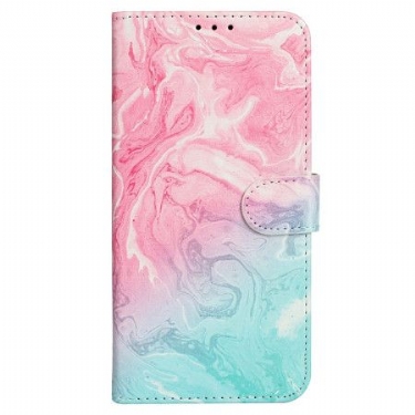 Flip Cover iPhone 16 Plus Pink Grøn Marmor