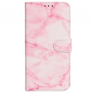 Flip Cover iPhone 16 Plus Pink Marmormønster