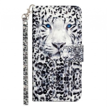 Flip Cover Til iPhone 16 Plus Leopardhoved Med Rem