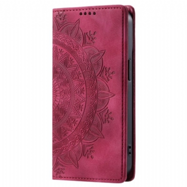 Flip Cover Til iPhone 16 Plus Mandala Ruskindseffekt