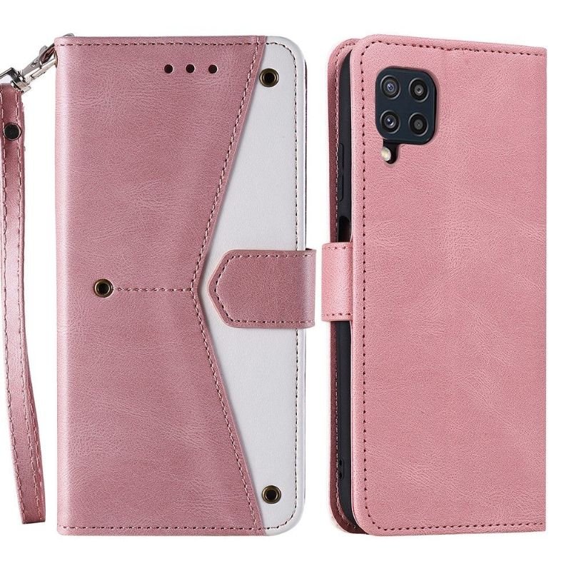 Flip Cover Samsung Galaxy M32 Med Snor Læder Cover Tofarvet Folio