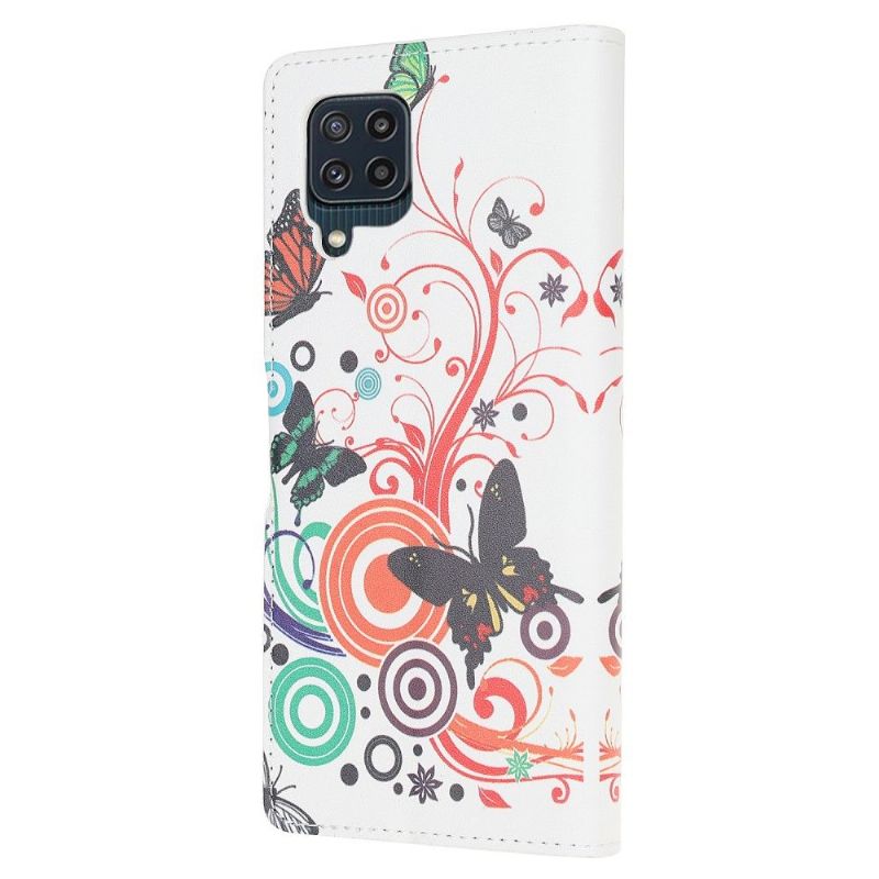 Flip Cover Samsung Galaxy M32 Retro Sommerfugle