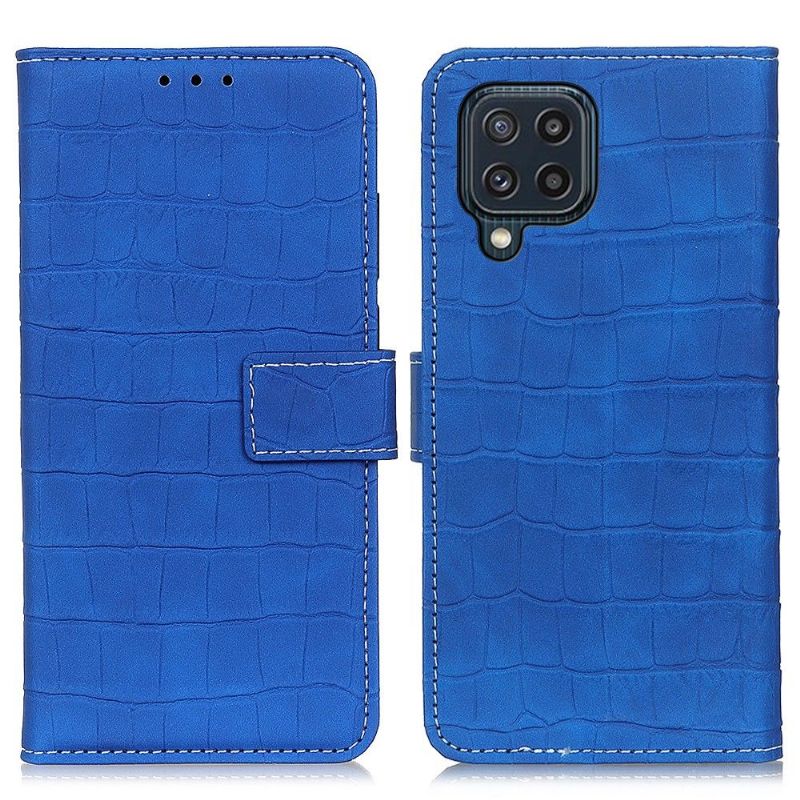 Læder Cover Samsung Galaxy M32 Original Croc-look I Imiteret Læder