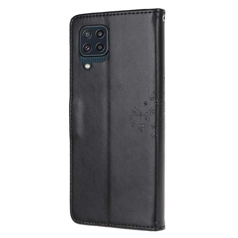 Læder Cover Samsung Galaxy M32 Original Georgette Træ