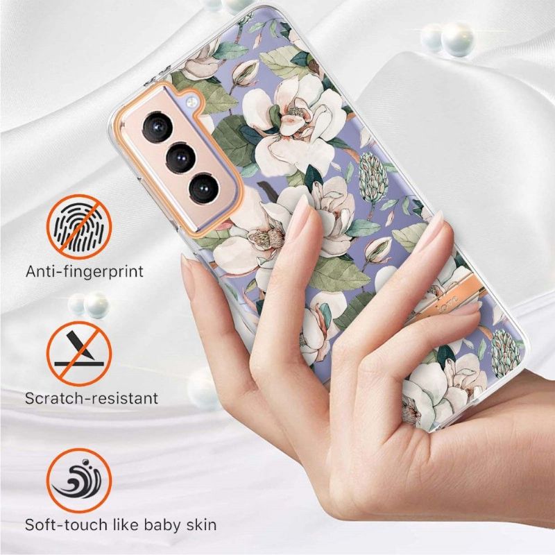 Cover Samsung Galaxy S21 Plus 5G Hvidblomst Gardenia