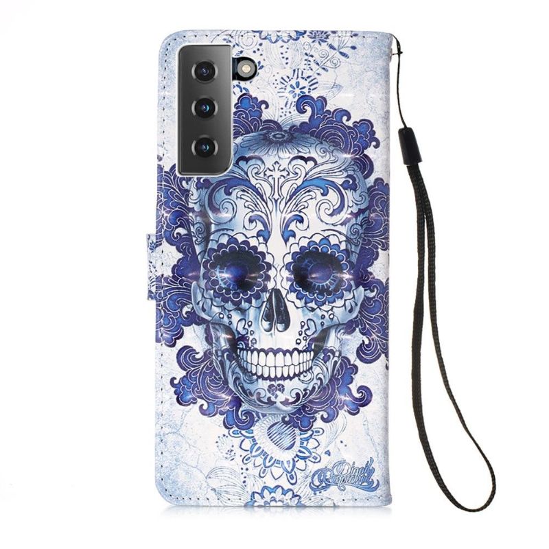 Flip Cover Samsung Galaxy S21 Plus 5G Hemming Calavera Mønster