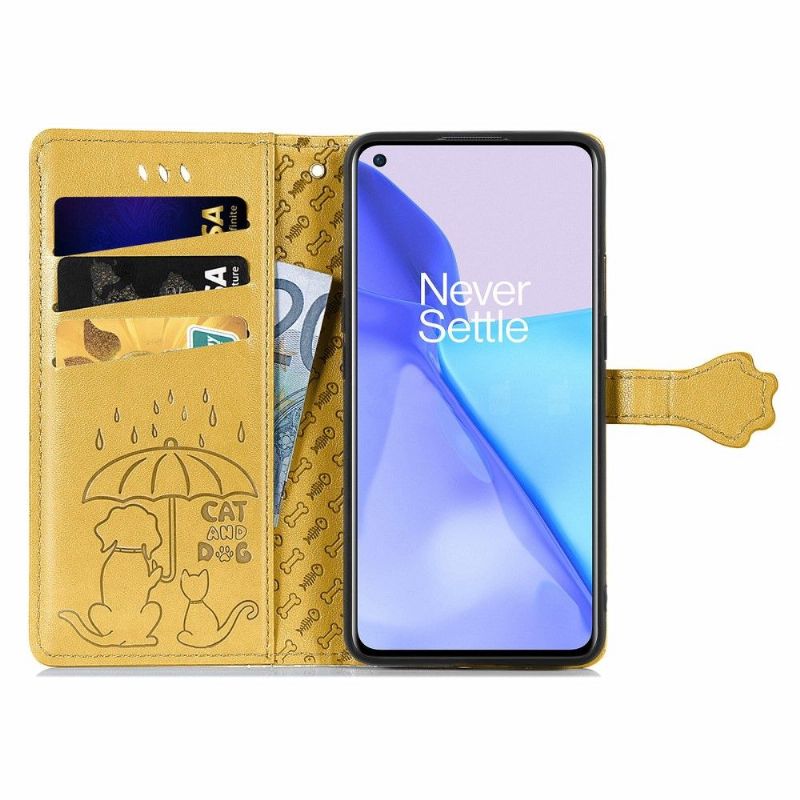 Flip Cover OnePlus 9 Prægede Dyr