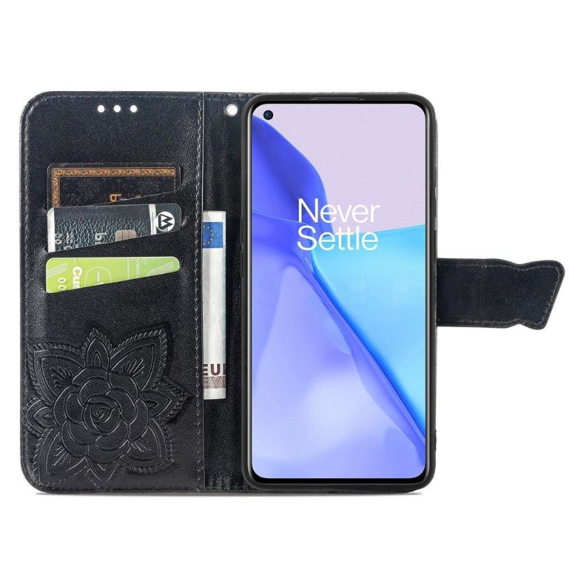 Flip Cover OnePlus 9 Præget Sommerfugl