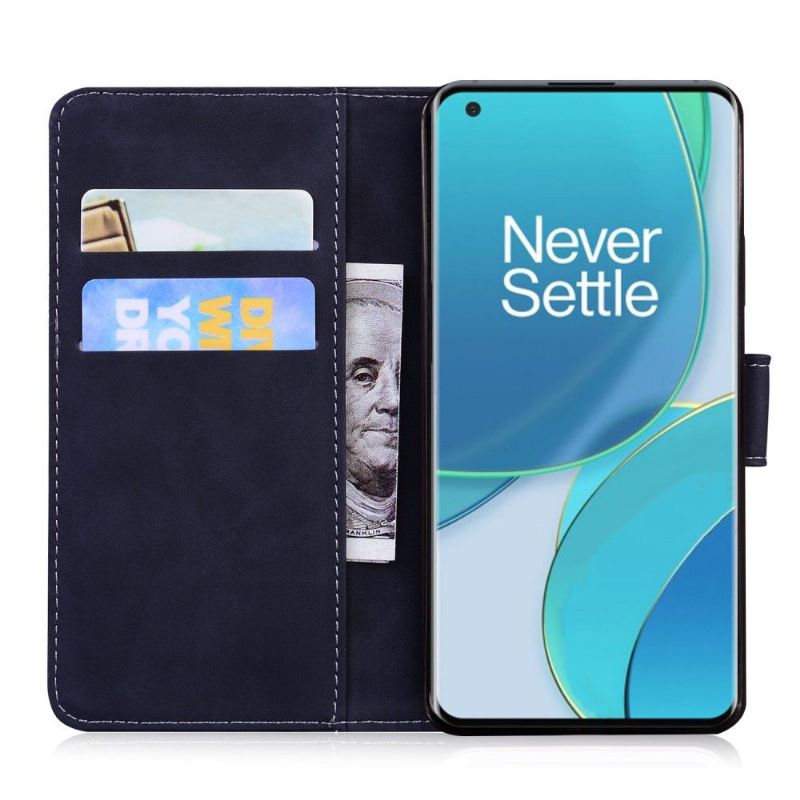 Flip Cover OnePlus 9 Punge Etui Mat Lædereffektsøm