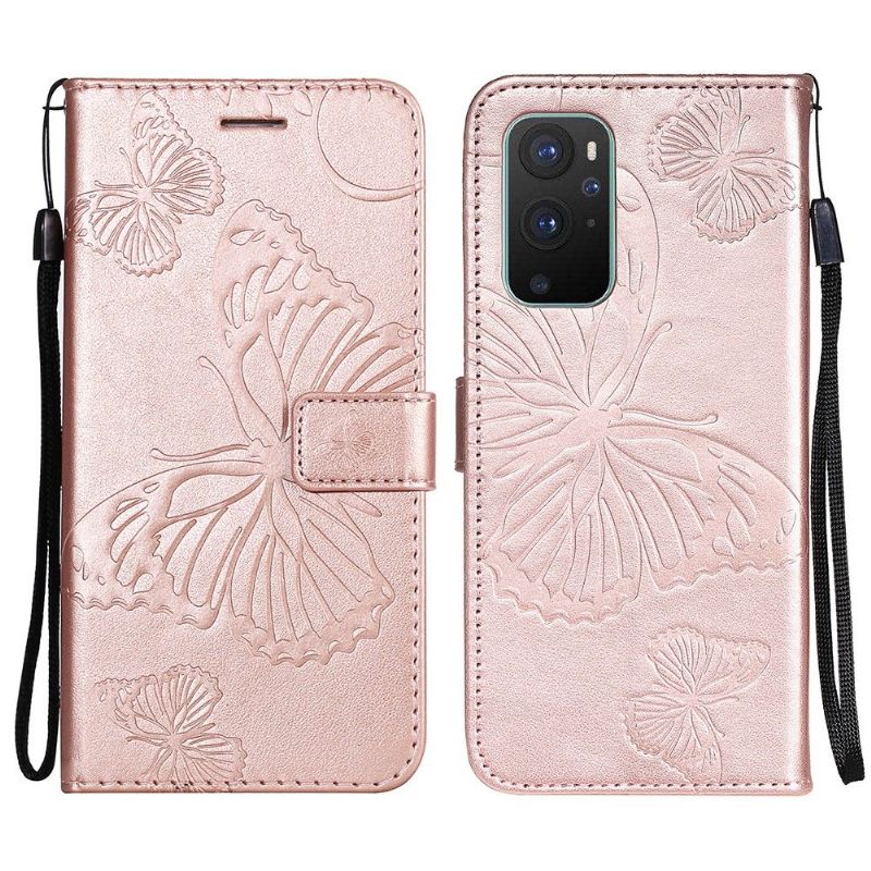 Flip Cover OnePlus 9 Supportfunktion Sommerfugle