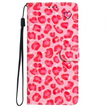 Flip Cover Til iPhone 16 Pro Pink Leopardrem