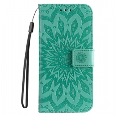 Læder Cover iPhone 16 Pro Telefon Etui Mandala Med Snor