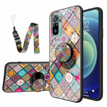 Cover Poco M5s Patchwork Magnetisk Holder