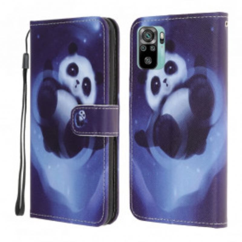 Flip Cover Poco M5s Med Snor Panda Space Med Snor