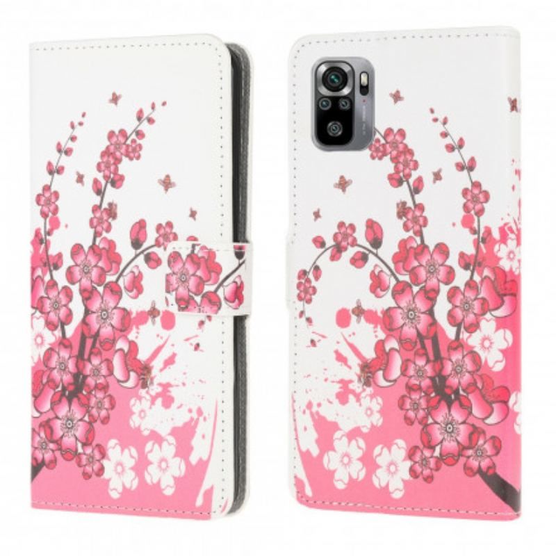 Flip Cover Poco M5s Tropiske Blomster