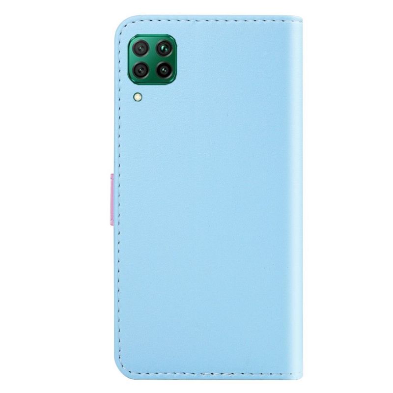 Flip Cover Huawei P40 Lite Anti-fald Trefarvede Sømme