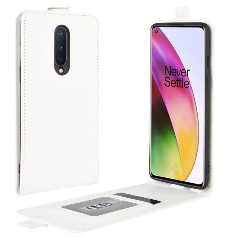 Flip Cover OnePlus 8 Hemming Læder Cover Kunstlæder Lodret