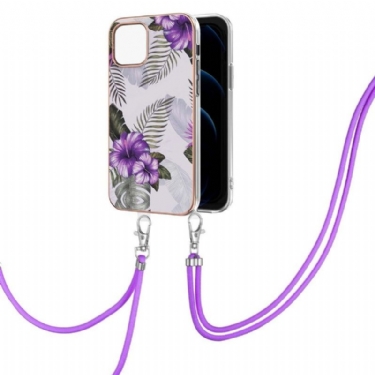 Cover iPhone 13 Pro Med Snor Eksotiske Blomster