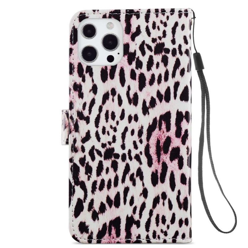 Flip Cover iPhone 13 Pro Hemming Leopardmønster